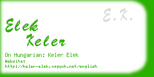 elek keler business card